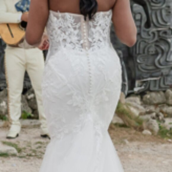 Sophia Tolli Strapless Bridal Gown with Floral Lace - Malibu - Picture 10 of 13